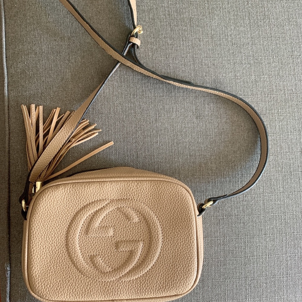 Beige GG crossbody bag